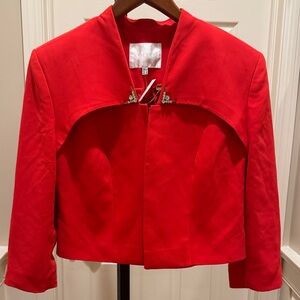 DiMare Red Blazer with Jeweled Collar